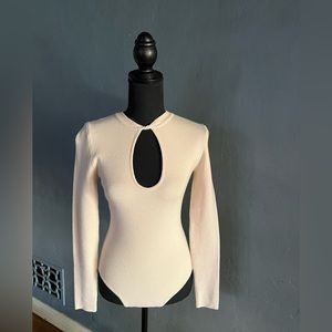 Who What Wear Sasha cutout bodysuit, Off White/Cream, Size M